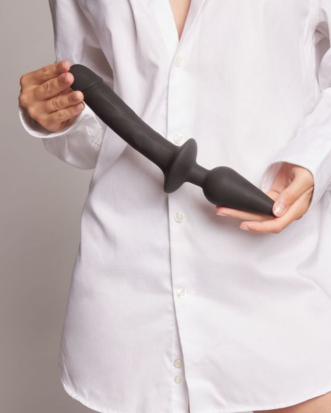 Анальна пробка з дилдо 2в1, розмір XXL, діаметр 5,2/3,9 см - Strap-On-Me SWITCH PLUG-IN REALISTIC DILDO No. 2 SO6830 фото