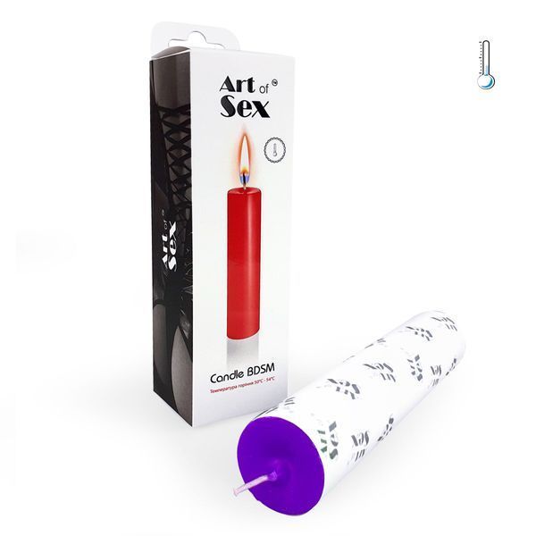 Фіолетова свічка воскова Art of Sex size M 15 см низькотемпературна SO5958 фото