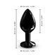 Металева анальна пробка з чорним кристалом, розмір M - Dorcel Diamond Plug SO7809 фото 5