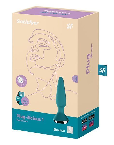 Анальна смарт-вібропробка бірюрова - Satisfyer Plug-ilicious 1 Petrol SO5441 фото