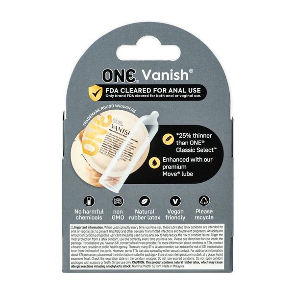 Презервативи ONE Vanish Hyperthin 3 шт, ультратонкі, картонна коробка SX0780 фото