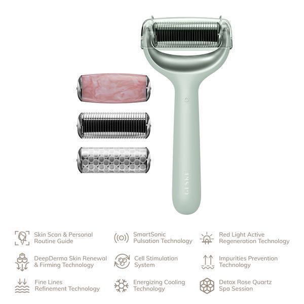 Ролер для голкової мезотерапії обличчя та тіла GESKE MicroNeedle Face&Body Roller 9в1 green HB0026 фото