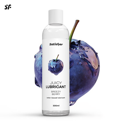 Лубрикант на водній основі з ароматом чорниці - Satisfyer Juicy Lubricant Breezy Berry water based, 300 мл SX2720 фото