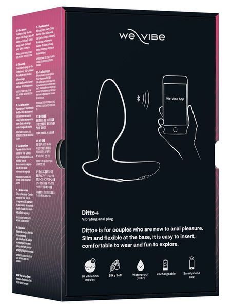 Анальна смарт-вібропробка з пультом ДК - We-Vibe Ditto+ Satin Black SX2147 фото