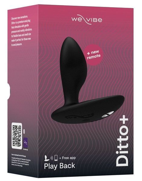 Анальна смарт-вібропробка з пультом ДК - We-Vibe Ditto+ Satin Black SX2147 фото