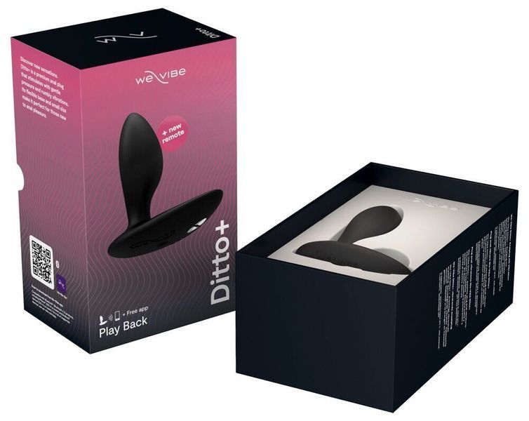Анальна смарт-вібропробка з пультом ДК - We-Vibe Ditto+ Satin Black SX2147 фото