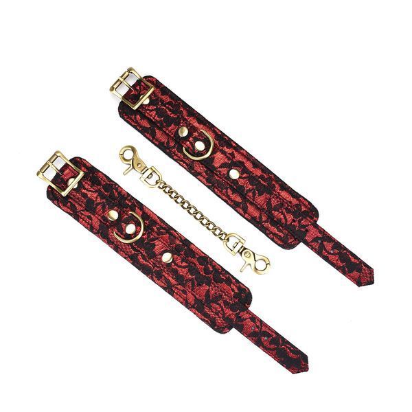 Шкіряні наручники з мереживом Liebe Seele Victorian Garden Wrist Cuff SO9473 фото