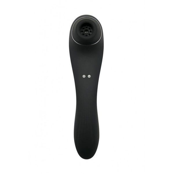 Вакуумний стимулятор з вібрацією, 10х2 режимів - Wooomy Smoooch Black Clitoral Suction & Vibration SO7410 фото