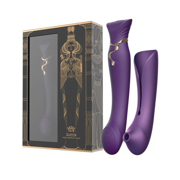 Смартвібратор 3в1 Zalo &mdash; Queen Twilight Purple, пульсівна перлина та вакуум, кристал Swarovski SO6664 фото