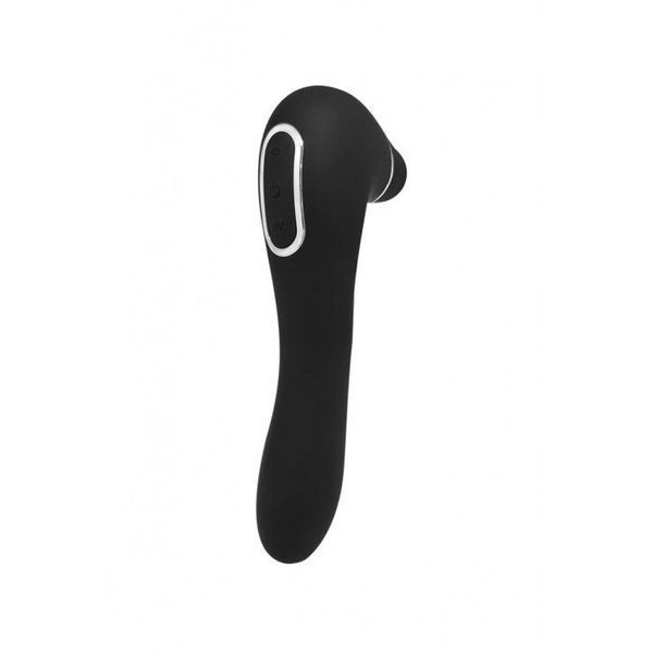 Вакуумний стимулятор з вібрацією, 10х2 режимів - Wooomy Smoooch Black Clitoral Suction & Vibration SO7410 фото