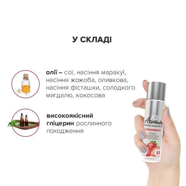 Натуральна масажна олія Полуниця (120 мл) System JO Aromatix &mdash; Massage Oil SO6768 фото