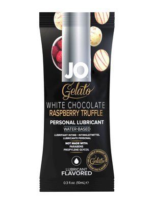 Пробник лубрикант на водній основі, Білий шоколад з малиною System JO Gelato White Chocolate Raspberry (10 мл) SO6813 фото