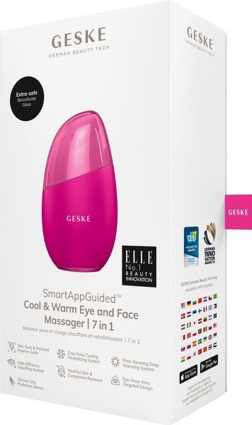 Масажер для обличчя GESKE Cool&Warm Eye and Face Massager 7в1 magenta HB0289 фото