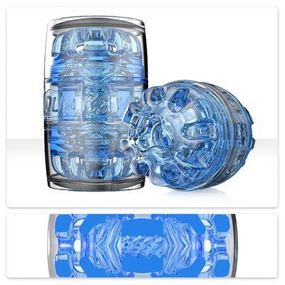 Мастурбатор компактний, для пар і мінету Fleshlight Quickshot Turbo Blue Ice SX0678 фото