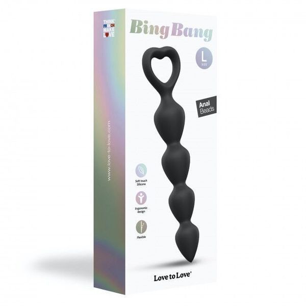 Анальний ланцюжок чорний, розмір L - Love To Love BING BANG L BLACK ONYX SO5083 фото