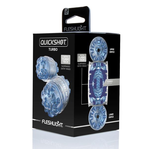 Мастурбатор компактний, для пар і мінету Fleshlight Quickshot Turbo Blue Ice SX0678 фото