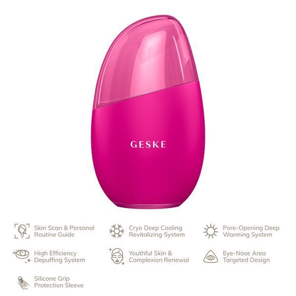 Масажер для обличчя GESKE Cool&Warm Eye and Face Massager 7в1 magenta HB0289 фото