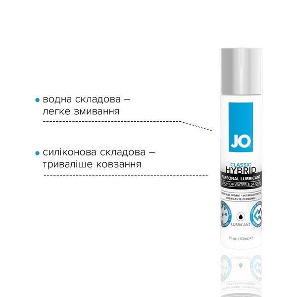 Густа змазка водно-силіконова, без парабенів, гліцерину та олій - System JO Classic Hybrid (30 мл) SO1482 фото