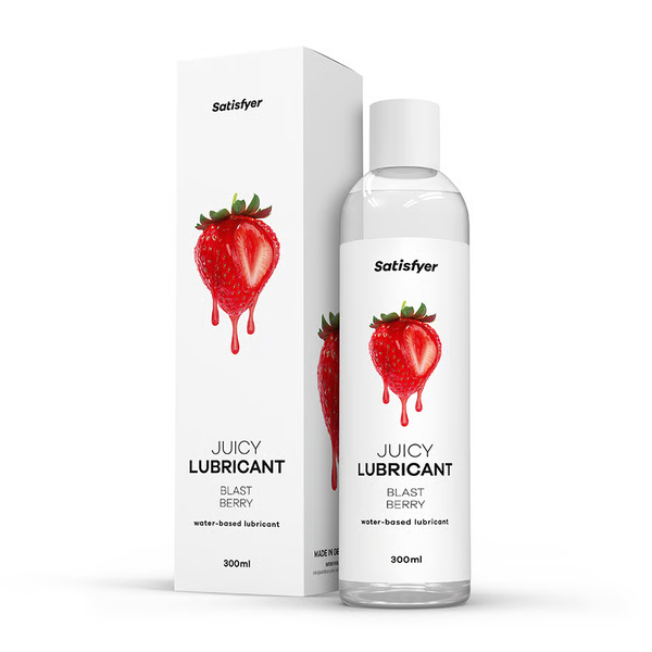 Лубрикант на водній основі з ароматом полуниці - Satisfyer Juicy Lubricant Blast Berry water based, 300 мл SX2722 фото