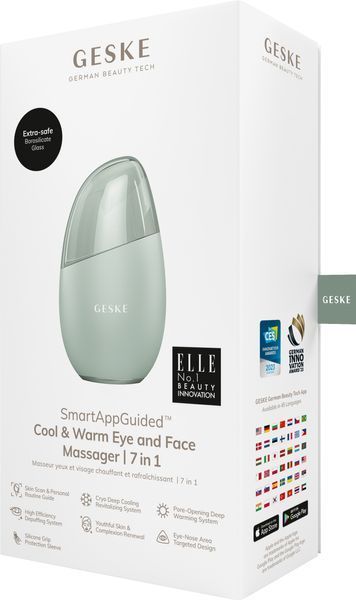 Масажер для обличчя GESKE Cool&Warm Eye and Face Massager 7в1 green HB0288 фото