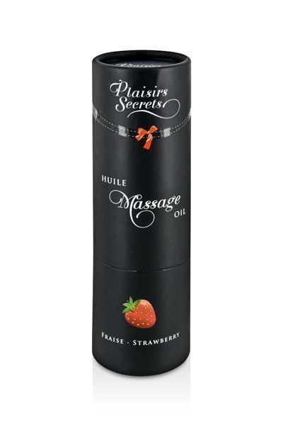 Масажна олія Полуниця, з афродизіаками, їстівна, подарункова упаковка (59 мл) Plaisirs Secrets SO1842 фото