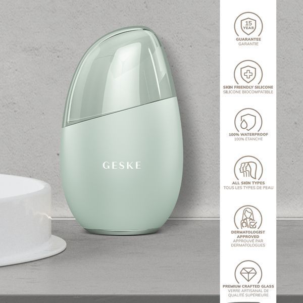 Масажер для обличчя GESKE Cool&Warm Eye and Face Massager 7в1 green HB0288 фото