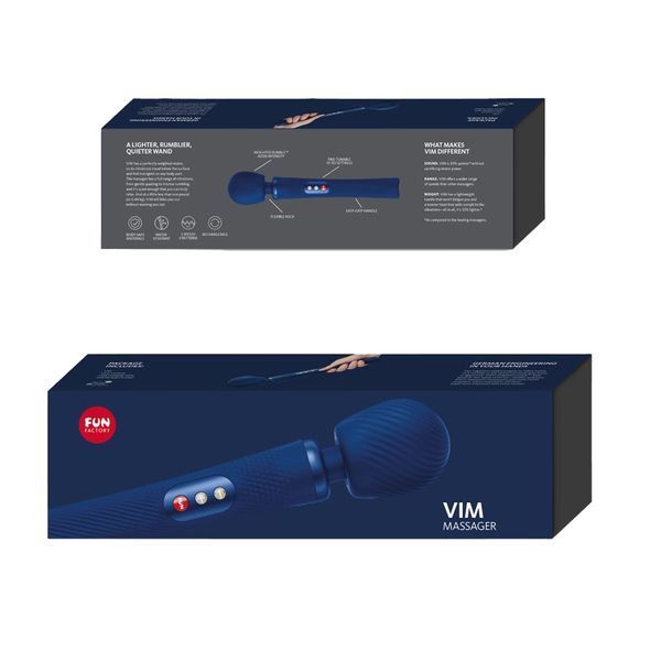 Вібромасажер, суперпотужний та легкий, до 6 годин роботи - Fun Factory VIM Vibrating Wand midnight blue SX0920 фото