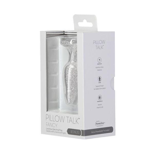 Скляна анальна пробка, діаметр 3,1 см, віброкуля в подарунок - Pillow Talk Fancy Luxurious Glass Anal Plug SO6833 фото