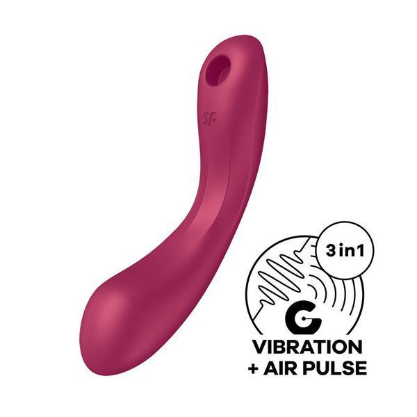 Вакуумний стимулятор з вібрацією Satisfyer Curvy Trinity 1 Red, іграшка 3в1 SO8407 фото