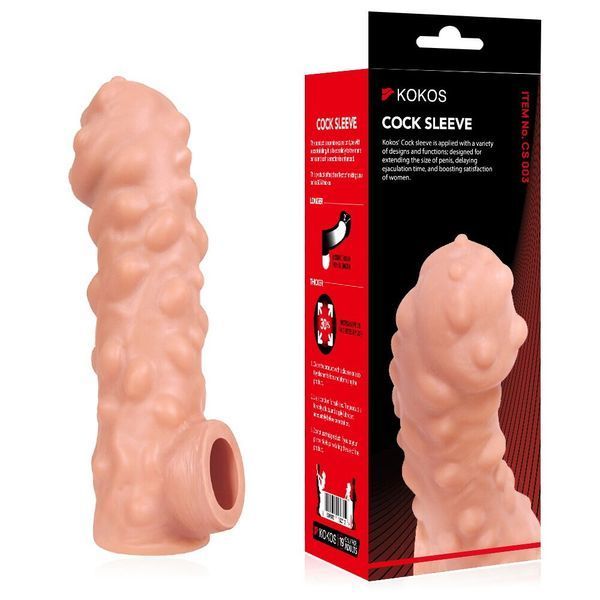 Насадка на член, потовщувальна, стимулюючий рельєф, розмір L - Kokos Cock Sleeve CS 003 L SX1456 фото