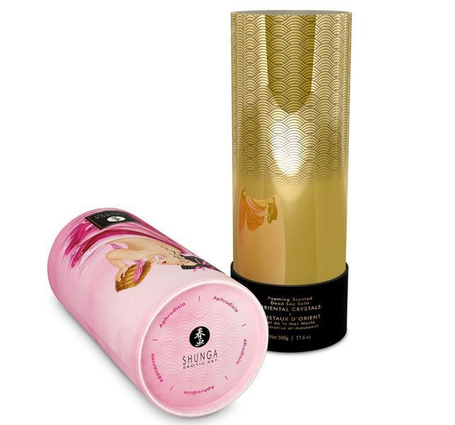 Пінлива сіль для ванни Shunga Dead Sea salt Oriental Crystals &mdash; Rose Petal (500 г), сіль Мертвого мо SO6893 фото