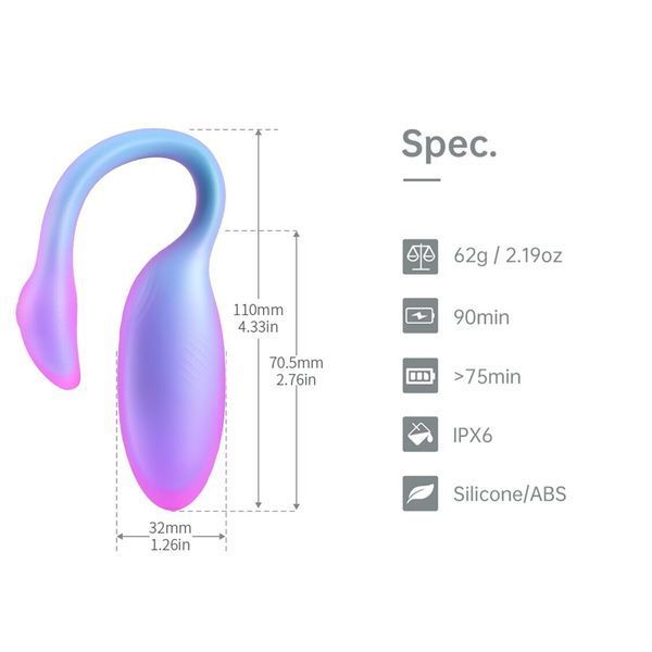 Смарт-віброяйце Magic Motion Flamingo Max Blue 2 в 1: віброяйце та тренажер Кегеля, 10 режимів SX3227 фото