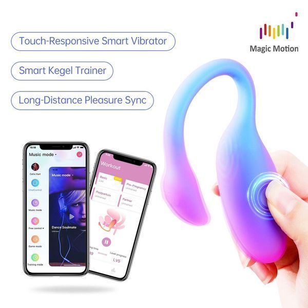 Смарт-віброяйце Magic Motion Flamingo Max Blue 2 в 1: віброяйце та тренажер Кегеля, 10 режимів SX3227 фото