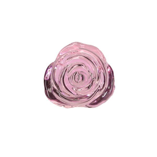 Скляна анальна пробка Троянда, діаметр 3,3 см, віброкуля в подарунок - Pillow Talk Rosy Luxurious Glass SO6834 фото