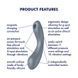 Вакуумний стимулятор з вібрацією Satisfyer Curvy Trinity 1 Bluegrey, іграшка 3в1 SO8408 фото 5