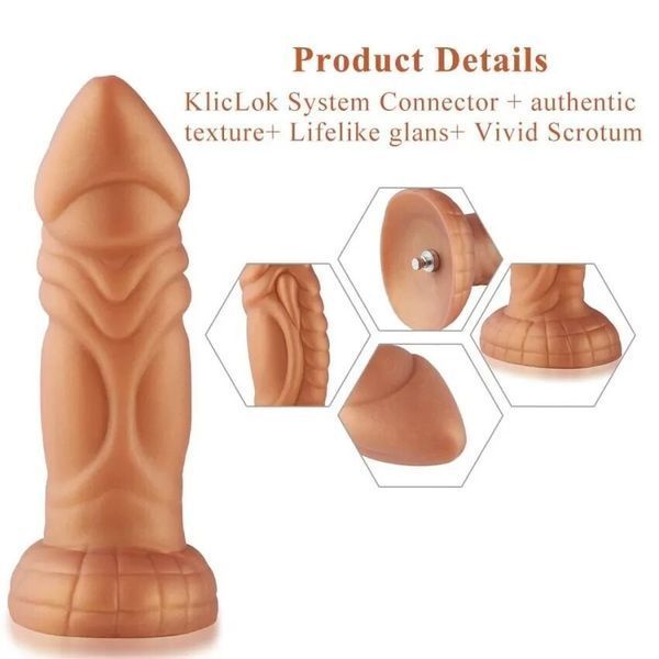 Віброфалоімітатор для секс-машин Hismith Slightly Curved Vibrating Silicone Dildo Monster Series SO9963 фото