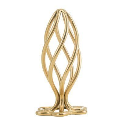 Спіральна анальная пробка, діаметр 2,6 см - LOCKINK SEVANDA Hollow Spiral Golden Metal Anal Plug - S SX0882 фото