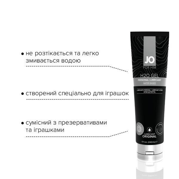 Густа змазка на водній основі, рослинний гліцерин JO H2O GEL &mdash; ORIGINAL (240 мл) SO1790 фото