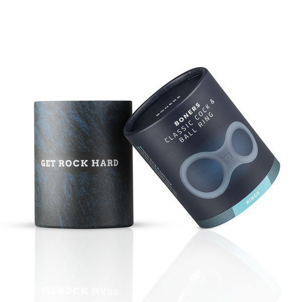 Подвійне ерекційне кільце Boners Classic Cock & Ball Ring Grey (діаметр 3 см і 3,8 см) SO8851 фото