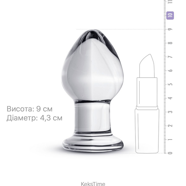 Скляна анальна пробка, діаметр 4,3 см - Gildo Glass Buttplug No. 26.1 SO4420 фото