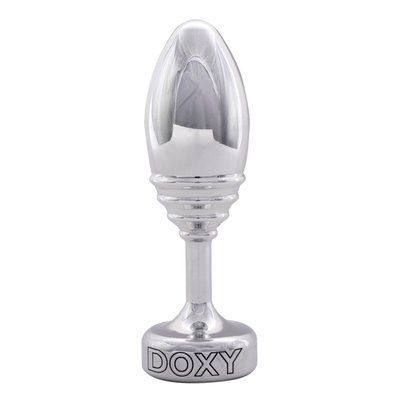 Металева анальна пробка, ребриста, діаметр 3,3 см - DOXY Butt Plug RIBBED No. 2 SO8031 фото