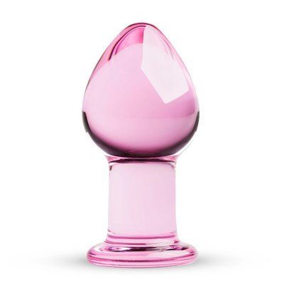 Скляна анальна пробка, діаметр 4,3 см, рожева - Gildo Pink Glass Buttplug No. 26.2 SO4421 фото
