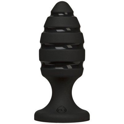 Анальний плаг зі спіральним каналом, діаметр 4,5 см - Doc Johnson Platinum Premium Silicone The Blast Black SO4922 фото