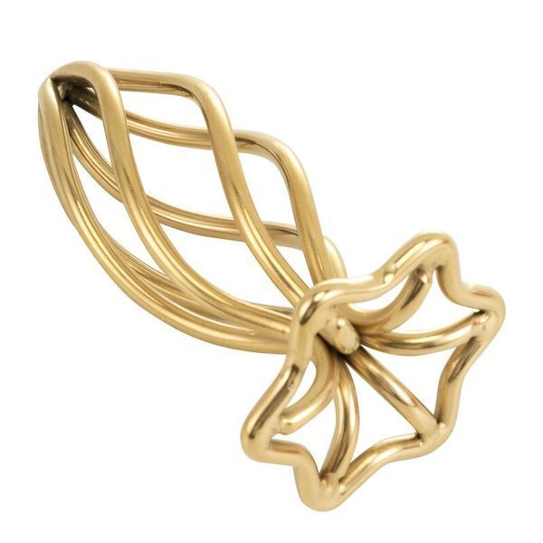 Спіральна анальная пробка, діаметр 3,9 см - LOCKINK SEVANDA Hollow Spiral Golden Metal Anal Plug - L SX0884 фото