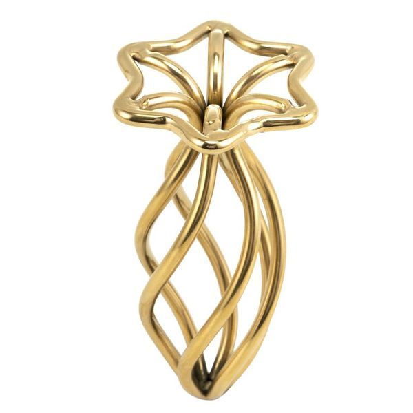 Спіральна анальная пробка, діаметр 3,9 см - LOCKINK SEVANDA Hollow Spiral Golden Metal Anal Plug - L SX0884 фото