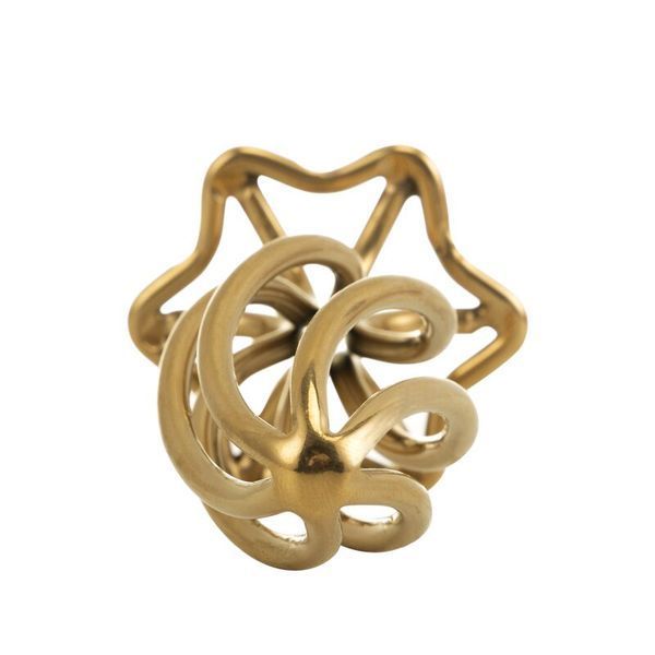 Спіральна анальная пробка, діаметр 3,9 см - LOCKINK SEVANDA Hollow Spiral Golden Metal Anal Plug - L SX0884 фото