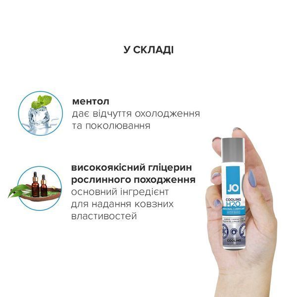 Охолоджувальна змазка на водній основі System JO H2O COOLING (60 мл) з ментолом, рослинний гліцерин SO1680 фото