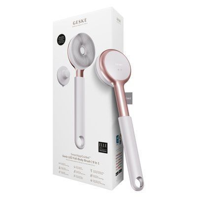 Звукова світлодіодна щітка для всього тіла GESKE Sonic LED Full-Body Brush&Intensive Exfoliator 9в1 starlight HB0392 фото