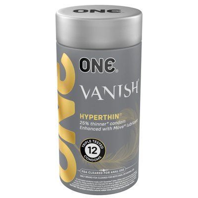 Презервативи ONE Vanish Hyperthin 12 шт, ультратонкі, подарункова упаковка тюб SX0792 фото