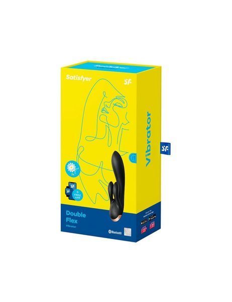 Смарт вібратор-кролик із подвійним відростком - Satisfyer Double Flex Black SO6094 фото